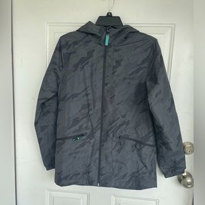 Champion Hooded Rain Jacket 12/14 Black Tilted Camouflage Windbreaker